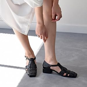 Amazon | [ファビオルスコーニ] ヒールサンダル スクエアトウ